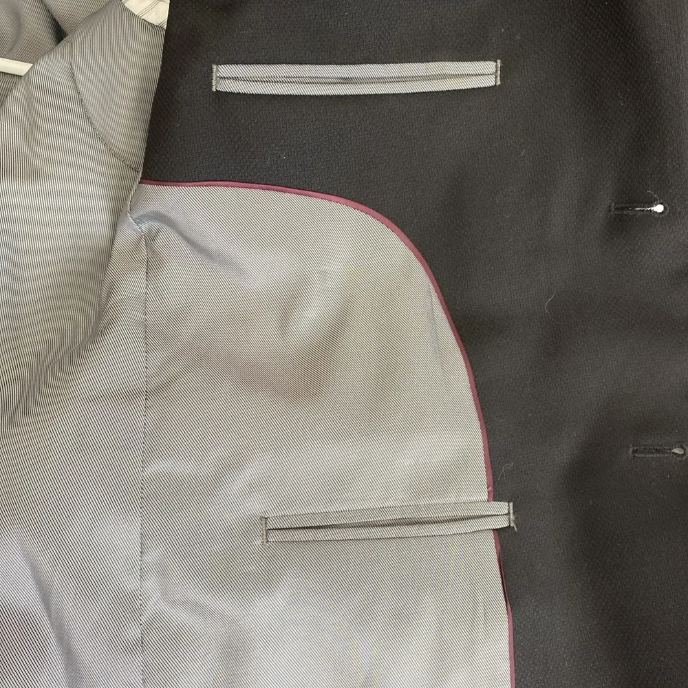 Pronto Uomo Wool Blazer Mens 44R Black Double Vented Office Formal Wear Wedding